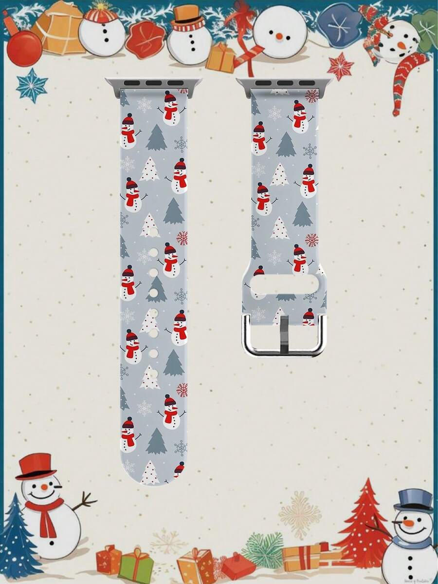 [Pasek do inteligentnego zegarka z motywem świątecznym] 1-częściowy silikonowy pasek do inteligentnego zegarka, kompatybilny z zegarkiech, pasuje do rozmiarów koperty 38/40/41/42/44/45/46/49 mm. Kompatybilny również ze smartwatchsung, Huami, Garmin i Honor o standardowej szerokości mocowania 20/22 mm. Prezent świąteczny dla kobiet/mężczyzn