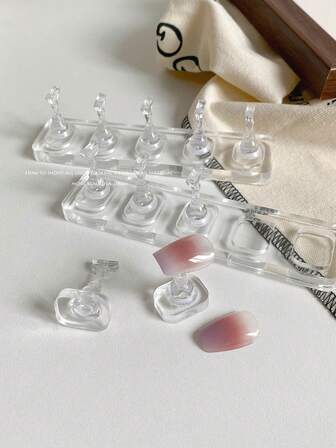 Nail Art Decoration Supplies - Transparent Nail Practice Stand, Acrylic Nail Polish Gel Practice Holder, Nail Art Photography Display Props, Nail Art Materials & Accessories For DIY, Salon, And Personal Use