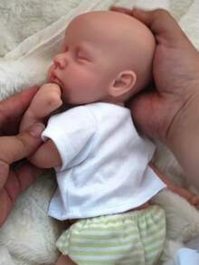 1 pezzo Bambola Reborn Loulou da 13 pollici in silicone morbido e solido, con bocca aperta, bambola neonato lavabile, giocattolo, regalo per compleanni, Ognissanti, Natale, compagnia e collezione - Multicolore - Visualizzare 11