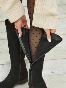 Women's -Suede Heeled Boots Zamerre - Black - View 5