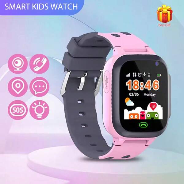 2G Smart Watch, Perfect Gift For 6-12 Year Old Girls, High Definition Touchscreen, 400mAh Battery, With Flashlight, Music Player, Pedometer, ,Suitable For 6-12 Year Old Girls And Boys