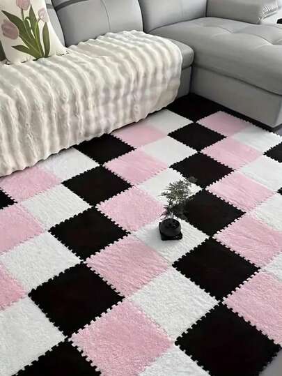 36 piezas Alfombra de espuma esponjosa de retazos, alfombra suave y cómoda de EVA y fibra de poliéster antideslizante y lavable para dormitorio, sala de estar, uso en interiores, decoración navideña y de Halloween para el hogar