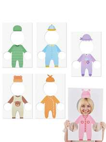 12pcs/6pcs-Baby Shower Games Party Favours Feed Me Baby Shower Game Includes Game Board And Blindfold Fun Bridal Shower Activities & Decorations Gender Reveal Party Supplies - 彩色 - 查看 5