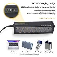 مصباح أمامي للدراجة 4000 مللي أمبير من SHIZIWANGRI، إضاءة مزدوجة اللون عالية السطوع 15 * LED، مصباح أمامي للدراجة الجبلية، ضوء يدوي، إضاءة بيضاء وإضاءة بيضاء دافئة، مصباح أمامي للدراجة الطرقية، حامل معدني سبائكي مزدوج، قابل للشحن عبر USB، إضاءة ليلية عالية السطوع - 4000 مللي أمبير في الساعة - لونان للضوء - مشاهدة 6