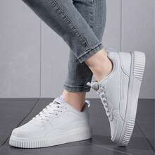 Sneakers Woman Spring Autumn Color Block Casual Sports Lightweight And Breathable For Everyday Comfort Chunky Shoes Tennis White Shoes Sneakers Outdoor Office Work Walking Travel Sport - 白色 - 查看 5