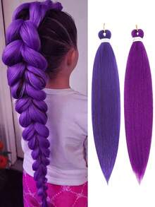 Pre-Stretched Crochet Hair Synthetic Wigs For Women Hip-Hop Dreadlocks Braids Easy To Weave Synthetic Fiber Long Braid Wigs - Multicolor - View 2