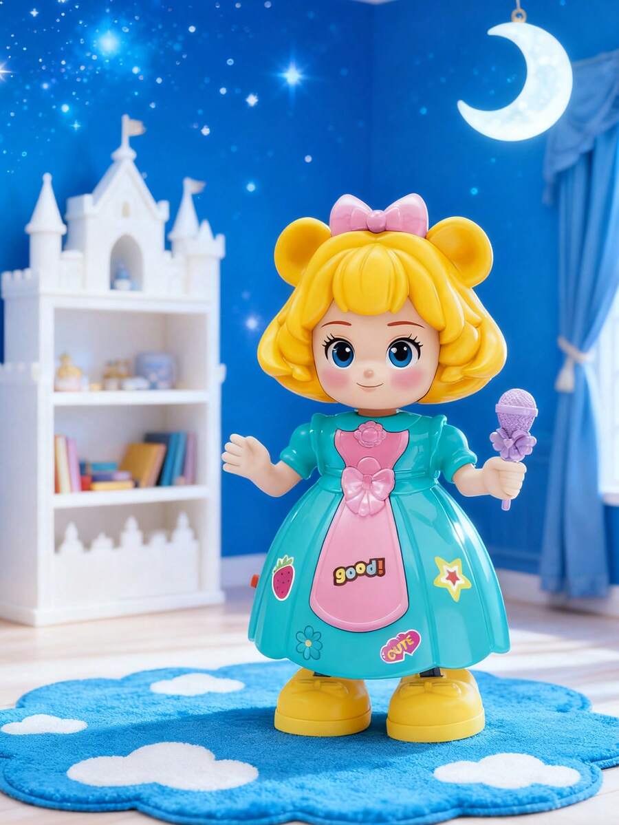 1pc Children's Electric Singing & Dancing Princess Music Light-Up Toy, Random Color - MultiWarna - View 1