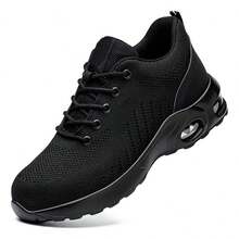 أحذية عمل ذات أصابع حماية من الصلب، أحذية سلامة كاجوال للخارج مع ربطة، مقاومة للثقب، مضادة للتحطم، مناسبة للعمل، لجميع الفصول