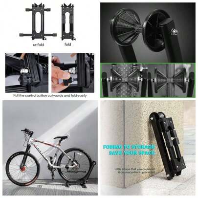 Soporte plegable de aleación para bicicletas, estante de piso para estacionamiento estable, adecuado para 20-29 bicicletas, organizador de almacenamiento de bicicletas para el hogar, el garaje, neumáticos de bicicleta, bicicleta de montaña y de carretera