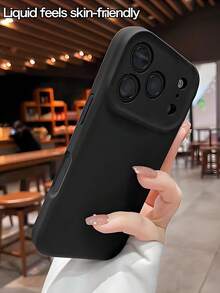 2mm Thick Liquid Silicone Phone Case Compatible With IPhone 17 Pro Max/17 Pro/17 Plus/17/16 Pro Max/16 Pro/16/16 Plus/15 Pro Max/15 Plus/15 Pro/15/14 Pro Max/14 Plus/14 Pro/14/13 Pro Max/13/13 Pro/12 Pro Max/12/12 Pro/11/11 Pro Max, Skin-Friendly Liquid Touch Feeling + 360° Camera Protection And Anti-Drop Protection - Black - View 1