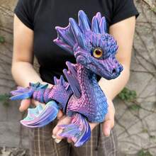 1 件 3D 打印龙雕像，具有逼真眼睛和可移动关节的家居装饰，圣诞礼物，适合任何场合，生日礼物，3D 打印小雕像 - 彩色 - 查看 10