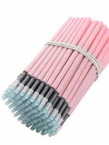 50pcs Bullet Tip Refill Ink Cartridges For Mori Andi Pastel Color Ballpoint Pens, 0.5mm Black Ink