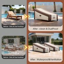 HAMLER Funda impermeable para tumbona de patio fundas resistentes para sillas de estar al aire libre resistentes a los rayos UV fundas duraderas para muebles de patio 80 pulgadas de largo x 34 pulgadas de ancho x 32 pulgadas de alto - MarrónBeige - Ver 6
