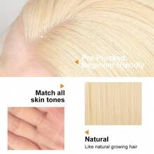 12 Zoll gerade Bob Bye Bye Knoten 13x4 Lace Front Perücken Menschliches Haar-Mischung Vorausgerupft Unsichtbare Knoten Sofort tragbar kurz natürlich 613 Blond Farbe Bob Glueless Perücke Vorgeschnitten 180% Dichte für Frauen Alltagsgebrauch