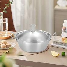 6.7-Inch Cute Bear Lid Stainless Steel Double-Handle Bowl, Home Soup Bowl, Salad Bowl, Mini Stew Pot For Home Use