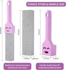3pcs Pumice Stone Toilet Bowl Cleaner With Handle, Pumice Stone For Cleaning Powerfully Remove Hard Water Ring, Calcium Buildup, For Pool, Toilet, Kitchen Sink, Grill, Bathtubs, Powerful Stain Remover, Removes Stains, Hard Water, Rust And More, Bathroom Decor And Accessories - Nhiều màu - Xem 5
