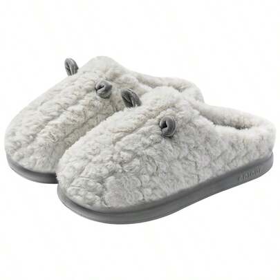 2 pares de pantuflas térmicas para hombres, nuevas para otoño/invierno 2025 con suela gruesa antideslizante, cálidas y peludas para usar en casa como calzado de pareja