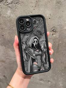 1个黑色创意2D美元幽灵设计保护壳，兼容 16e、16 Pro Max、15ne、14、XR/7/8，艺术感十足，防震，兼容 15 Pro Max、13、14、11，软壳，P12 - 黑色 - 查看 4