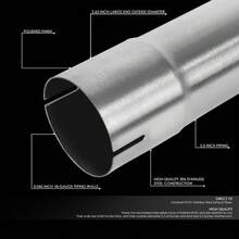 2x 2.5 Inch OD Custom 45 Degree Polished S.Steel Mandrel Bend Exhaust Pipe Tube - 1 - View 3