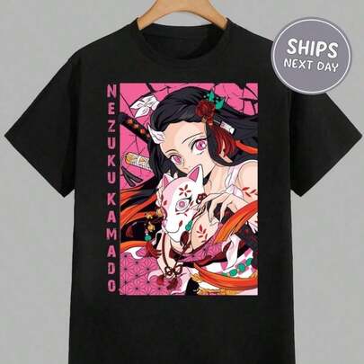 100% Pure Cotton T-Shirt Nezuko Anime Shirt Anime Shirt Anime Shirt Gra-3, Fashion Boys Demon Slayes Anime Girl T-Shirt Fashion Japan Harajuku T-Shirt For Children Cartoon T-Shirt For Kids, Unisex Japanese Cotton Anime T-Shirts Short Sleeve Round Neck Summer Top Tee Shirt Men & Women Graphic Print T-Shirts Funny T-Shirt, Original And Stylish Printed T-Shirts For Men And Women, Round Neck, Classic Fit, Suitable For All Seasons, Perfect As A Christmas/New Year Gift For Your Friends/Boyfriends/Husbands.