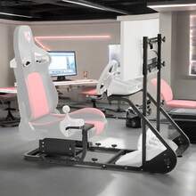 Universal Racing Simulator Cockpit With Adjustable Seat, Compatible With Fanatec   PXN, Steel Frame Racing Chair For   PC Gaming, Racing Wheel Stand Only - 1 - View 1