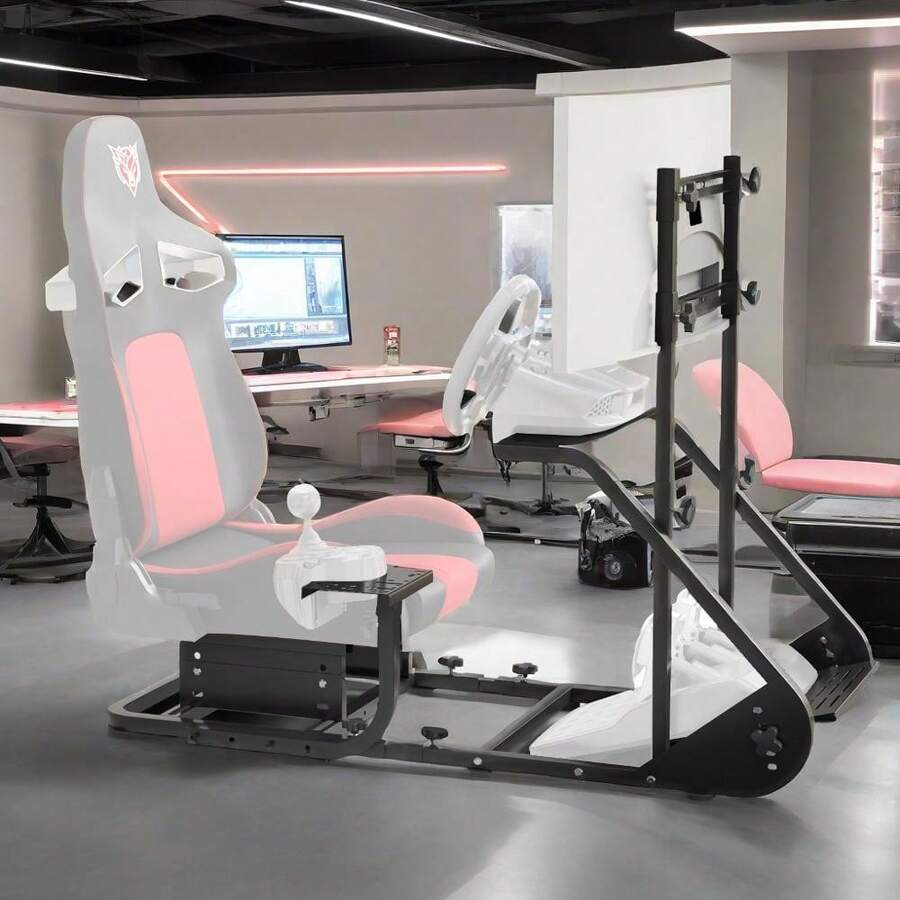 Universal Racing Simulator Cockpit With Adjustable Seat, Compatible With Fanatec   PXN, Steel Frame Racing Chair For   PC Gaming, Racing Wheel Stand Only - 1 - View 1