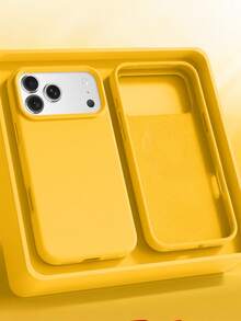 1 buah Casing Ponsel Silikon Cair Warna Permen Mewah dengan Tombol AI, Cocok untuk iPhone 17 AIR 16 15 14 13 12 11 Pro Max Plus | Perlindungan Anti Guncangan Ultra Tipis | Ponsel - kuning cerah - View 2