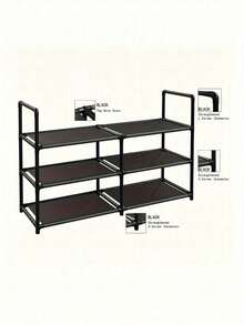1pc Double-Deck Simple Dust-Proof Shoe Rack, Storage Shelf, Space Saving, Sturdy, Fashionable, Easy To Assemble And Disassemble, Portable, Suitable For Living Room, Bedroom, Entryway, Office, Home, Multi-Layer Storage, Holiday Gift, Valentine's Day Gift, Children's Gift - Multicolor - View 3