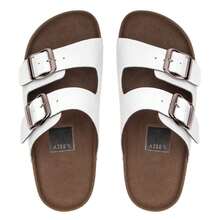 Chinelo Birken Feminino Masculino Mãe Pai e Filha Sandália Com Fivela Ajustável Confortável - Branco - Visão 6