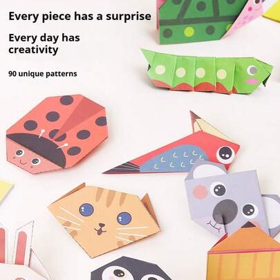Jumbo 3D Origami Buch für Kinder mit vorgeschnittenen Papieren und einfachen Faltlinien für kreative Hands-On-Aktivitäten