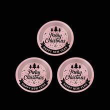 3 Pieces Merry Christmas Acrylic Cupcake Toppers Acrylic Mirror Disc Xmas Cupcake Decorations For Christmas New Year Party Supplies (Gold & Silver)