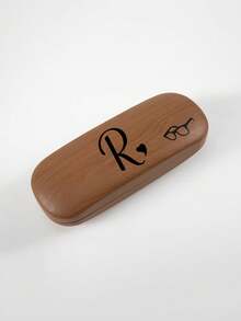 1个A-Z字母金属眼镜盒，轻巧时尚的棕色木纹眼镜盒，男女通用硬壳眼镜盒，适用于大多数眼镜，独特的生日/圣诞礼物 - 彩色 - 查看 18