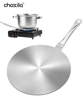 choxila 1ชิ้น แผ่นนำความร้อนสำหรับเตาแม่เหล็กไฟฟ้า, เหมาะสำหรับเตาแก๊ส, เตาแม่เหล็กไฟฟ้า, หม้อ Moka, หม้อต้มนมขนาดเล็ก, หม้อสแตนเลส, หม้อตุ๋นเซรามิก สามารถละลายผลิตภัณฑ์จากเนื้อสัตว์ได้อย่างรวดเร็ว, รวมไฟ, กันลื่น, ห้องครัว, ของใช้ในครัวเรือน