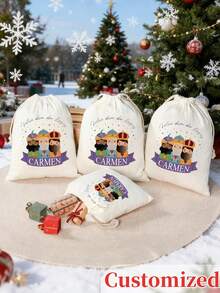 1 pieza Bolsa de regalo personalizada, Bolsa de regalo personalizada del Día de los Reyes Magos, Bolsa de regalo imprescindible - Multicolor - Ver 2