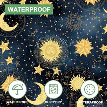 Boho Celestial Shower Curtain, Gold Sun And Moon Galaxy Zodiac Design Bath Curtains For Bathroom,Fun Navy Blue Stars Starry Sky Decor Waterproof Fabric Shower Curtain Sets 12 Hooks 72X72 In{Inchcolor_nameinch:InchBlueinch,Inchsize_nameinch:Inch72\InchWx72\InchL(Packof1)Inch} - 藍色 - 查看 6