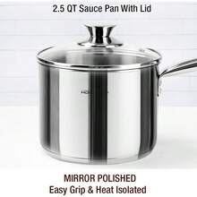 14-Piece Nickel Free Stainl Steel Cookware Set - Nickel Free Stainl Steel Pots And Pans Set - Stainl Steel  Cookware Set - Stainl Steel Healthy Induction Cookware Sets - Plata brillante, pulido con espejo, 6 años de garantía - Ver 6