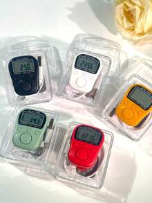 1个便捷多功能电子计数器，舒适柔软的硅胶指环式可穿戴充电智能迷你计数戒指，带夜光数字显示屏 - 彩色 - 查看 2