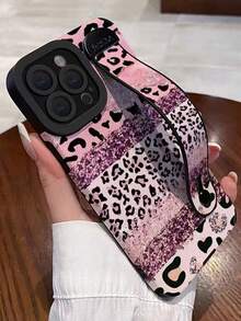 猎豹纹/豹纹图案手机壳，单件装，豹纹多元素装饰，防震保护套，兼容 11、12、13、14、12 Pro Max、13 Pro Max、15、15 Pro、15 Plus、15 Pro Max、16、16 Pro、16 Plus、16 Pro Max、17、17 Pro、17 Air、17 Pro Max，节日礼物 - 彩色 - 查看 1
