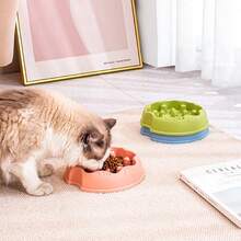 Large Capacity Anti-Gulp Pet Slow Feeder Bowl, Cat & Dog Food Dish Anti-Spill Anti-Choke - Multicolor - View 6