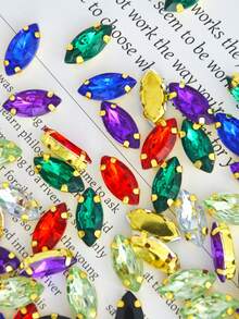 100 piezas de cuentas de ojo de gato de vidrio de 5x10mm, multicolor, para accesorios de costura de garra DIY