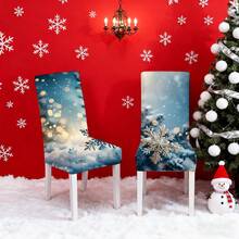 1 Piece/4/6/8/36 Modern And Minimalist Christmas Chair Cover, Dustproof, Removable, Washable, Stain Resistant, Waterproof, Stretchable, With Christmas Gingerbread Man, Lighting, And Snowflake Patterns. The Seasonal Table And Chair Set Measuring 17.7 X 23.6 Inches Can Be Used For Decoration, Banquet Decoration, Home Decoration, Christmas Decoration, And Party Supplies