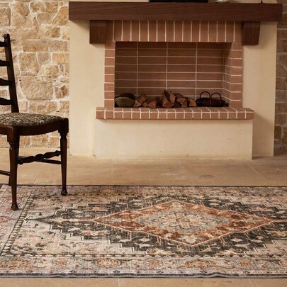 1 stuk vintage Marokkaans Boheems vloerkleed, klassiek Amerikaans bloemenpatroon, zacht rechthoekig imitatiewol tapijt, geschikt voor buiten, entree, woonkamer, slaapkamer, wasruimte, badkamer, speelkamer, machinewasbaar, groot formaat mat voor alle seizoenen, kamerdecoratie/woondecoratie