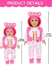 18-Inch Plush Panda/Bear Costume, Children Role Play Dress Up Doll, Suitable For Role Play And Christmas Gift (Doll Not Included) - Multicolor - View 7