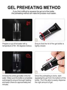 coscelia 13PCS 16ML Nail Extension Gel & Solution Set, Clear Pink White Glitter Poy Gel & Base Top Coat & UV Light For Women DIY Nail Salon Christmas Gift - 彩色 - 查看 7