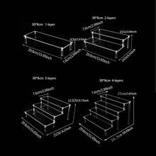 1pc Transparent Acrylic Tiered Display Stand, Versatile Desktop Acrylic Organizer For Figurines, Blind Boxes, Perfumes, Cosmetics, Accessories - Clear - View 10