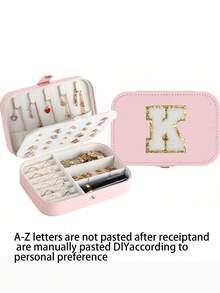 1个便携式旅行首饰盒，女士首饰收纳盒，拉链首饰收纳盒，家用首饰收纳盒，优雅的耳环、首饰、戒指、项链、手镯收纳盒，返校季礼物，难忘的节日礼物，伴娘礼物，旅行必备，双层迷你展示收纳盒，母亲节礼物 - 米色 - 查看 14