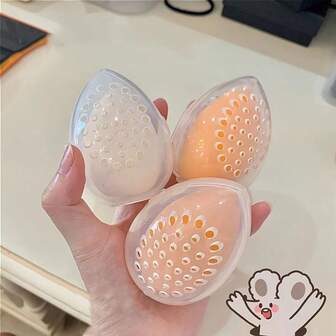Beauty Sponge Makeup Storage Egg Powder Puff Cosmetic Egg-Shaped Transparent Frame Puff Dry Box Makeup Accessories,For Holiday Beach, Bathroom Collection, Bedroom Collection, Large Capacity,Transparent Makeup Sponge & Powder Puff Storage Box