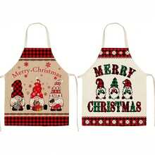5 pièces/set Tabliers de Noël, nouveaux tabliers en lin imprimés de manière créative pour la décoration des fêtes, les fêtes, la cuisine à la maison, le Père Noël et les tabliers décoratifs, tabliers de cuisine unisexes - Multicolore - Voir 17