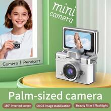 Reletech Cute Retro Mini Camera With 8/32/64GB Card - Wearable Digital Pocket Camera, Video Recorder, 1.47'' IPS Screen & LED Flash - Best Bday Xmas Gift - 相機 + 64G內存卡 - 查看 4