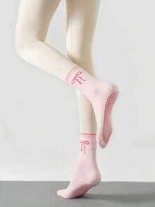 Bowknot Women'S Non-Slip Yoga & Pilates Long Socks - Grippy Ballet/Barre/Dance Socks With Silicone Gel Dots, Anti-Skid Grips, Moisture-Wicking Mesh, Cute Bow Detail; For Yoga, Pilates, Pure Barre, Ballet, Dance, Gym, Studio, Home; Washable Nude Casual Fashion Socks; Slip-Resistant On Hardwood & Mats; Toe-Separator/Full-Toe Options; Light Compression For Arch Support; Gift For Dancers & Yogis,Halloween Gifts, Christmas Gifts - Multicolor - View 7